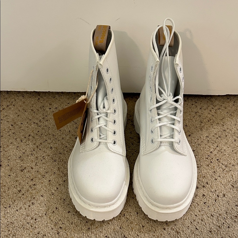 Dr. Martens White Lace Up Boots